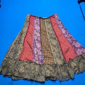 Limited Too Brand Vintage Colorful A-Line Skirt Boho Cottagecore